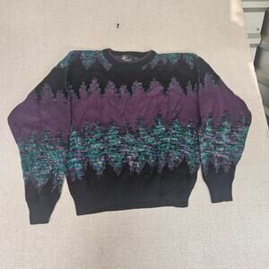 Vintage 80s Alan Stuart Chunky Coogi Style Sweater Mens XL Acrylic